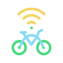 Wireless Smart Bicycle Lane Sensor Icon illustration Cutout