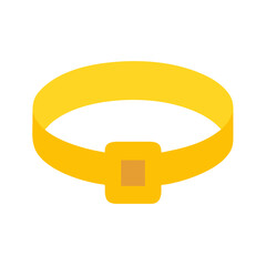 Yellow Ai Collar with Buckle Isolated