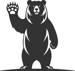 Cute bear animal vector drawing silhouette