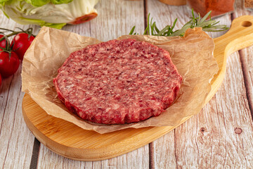 Raw beef cutlet for burger