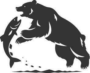 Cute bear animal vector drawing silhouette