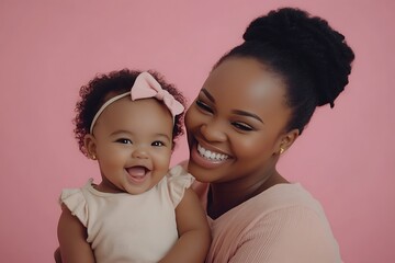 Mother and Little Daughter Sharing a Playful Moment Together in Joyful Atmosphere