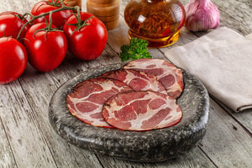 Italian Cured pork neck slices