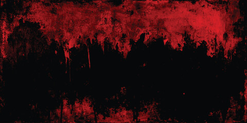 Black and red grunge texture. Grunge red wall. Modern art design layout, red wall texture grungy horror background. 