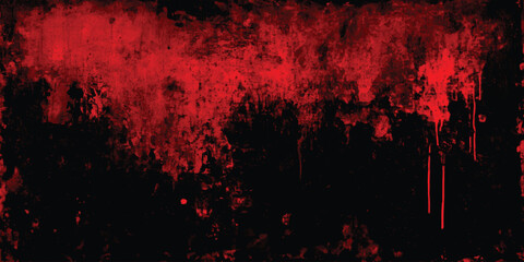 Black and red grunge texture. Grunge red wall. Modern art design layout, red wall texture grungy horror background. 