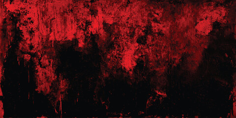 Black and red grunge texture. Grunge red wall. Modern art design layout, red wall texture grungy horror background. 