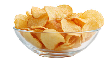 potato chips isolated on white background