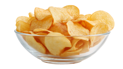 potato chips isolated on white background