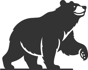 Cute bear animal vector drawing silhouette