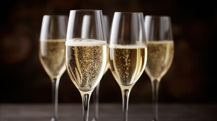 Crystal Flutes Clinking for a Sparkling Toast