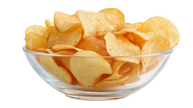 potato chips isolated on white background