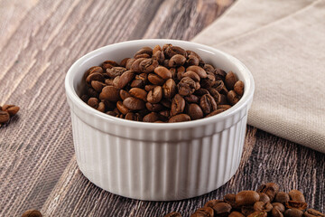 Roasted brown araboca coffee beans
