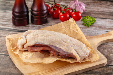 Raw duck breast fillet for cooking