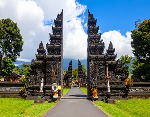 Gates to one of the Hindu temples in Bali in Indonesia 