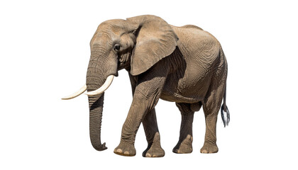 Fototapeta premium African elephant portrait isolated on transparent background