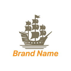 Royal vessel navigation icon vector illustration set