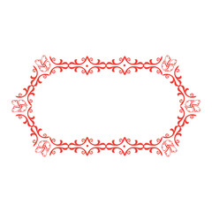 Red Eslimi Tazhib Iranian Art Design Text Box Text Input Area Floral Vector Old Vintage Art
