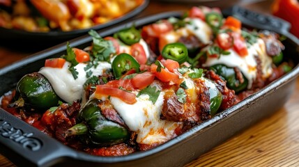 A tempting platter of stuffed jalapeños topped with fresh ingredients, showcasing vibrant colors and textures that invite the joy of sharing delightful culinary experiences.