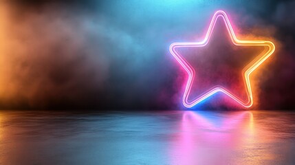 A glowing neon star sign illuminated against a moody backdrop, capturing a sense of fun, nightlife, and artistic flair that enhances the ambiance of modern spaces.