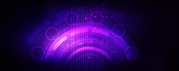 2d illustration Abstract futuristic electronic circuit technology background