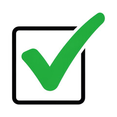 Green check mark in black box on transparent background transparent PNG