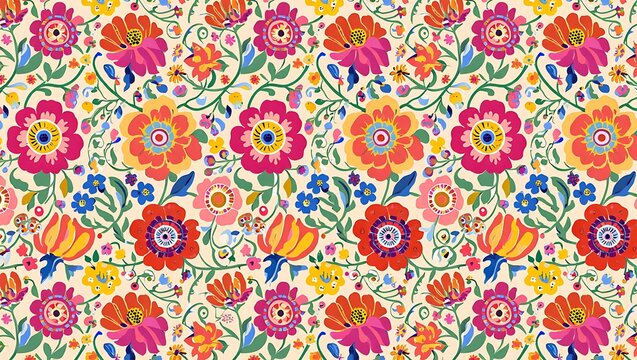 Vibrant Floral Fiesta A Colorful Celebration of Flowers and Nature's Beauty