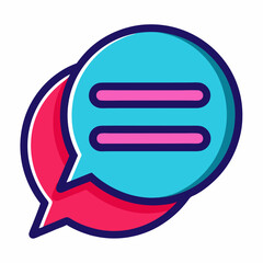 Double message bubble stroke icon overlapping