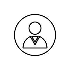 User avatar outline with rounded shoulders and circle head