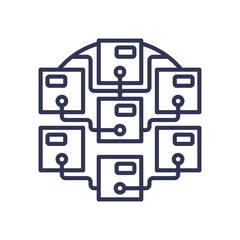 Network of interconnected nodes symbolizing intelligent data sorting.