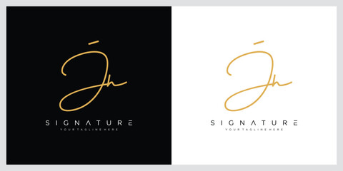Script Letter JH Luxury logo design