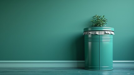 A contemporary glimpse of a stylish planter resting against a turquoise wall, blending design, simplicity, and greenery to create a refreshing aesthetic ambiance.