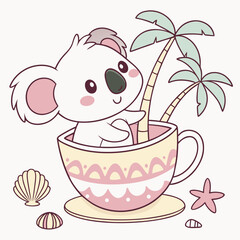 Happy Koala Beach day SVG (in a teacup)