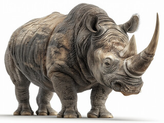 Fototapeta premium Realistic Digital Illustration of a Rhinoceros