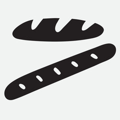 Baguettes. Food design. Silhouette. Hand drawn illustration on white background.