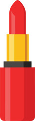 Red lipstick icon vector illustration on transparent background.

