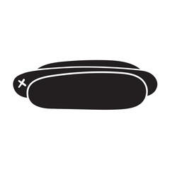 Hot dog. Silhouette. Simple illustration design on white background.