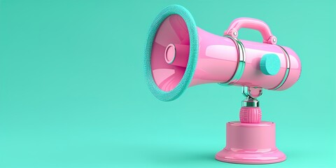 Megaphone on colorful background, marketing and advertising concept, 