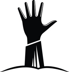 silhouette of a man, Despairing Hand Reaching From a Dark Pit