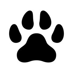 Dog paw print vector isolated on white background.