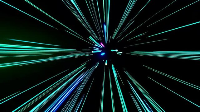 Neon hyperspace journey through space and time
