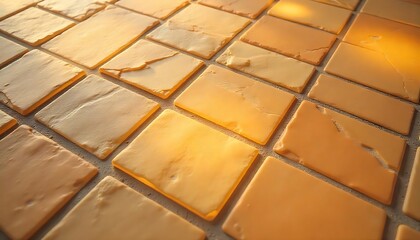 Beige Square Stone Tile, Granular Mineral Detail, created with generative ai