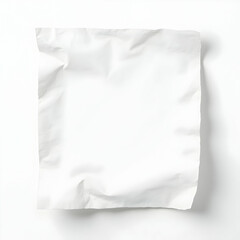 Crinkled White Paper on White Background for Text and Design