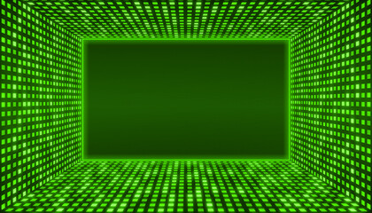 Green space room display grid square light field technology abstract background