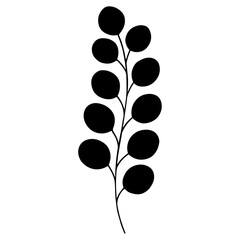 black silhouette of a white tree