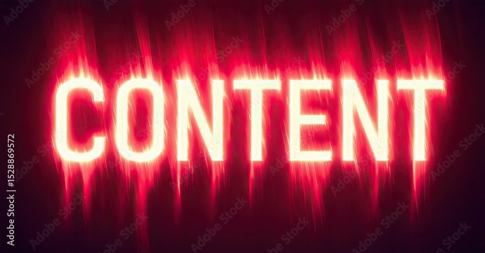 Poster bright text reads content against dark red background. fiery effect surrounds letters, creating dram