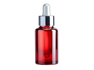 Fototapeta premium Red Glass Dropper Bottle: Product Photography for Cosmetics & Skincare