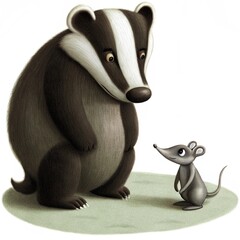 A badger and a mouse exchange a secret.