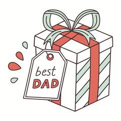 Best Dad Gift Box with Tag Vector