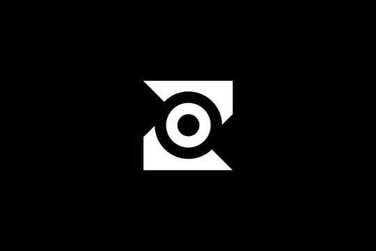 initial letter z with circle inside letter z  Minimal awesome trendy professional logo design template on black background.  For your business. Vector sign.