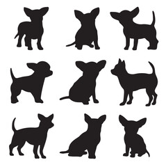 Flat design chihuahua silhouette illustration